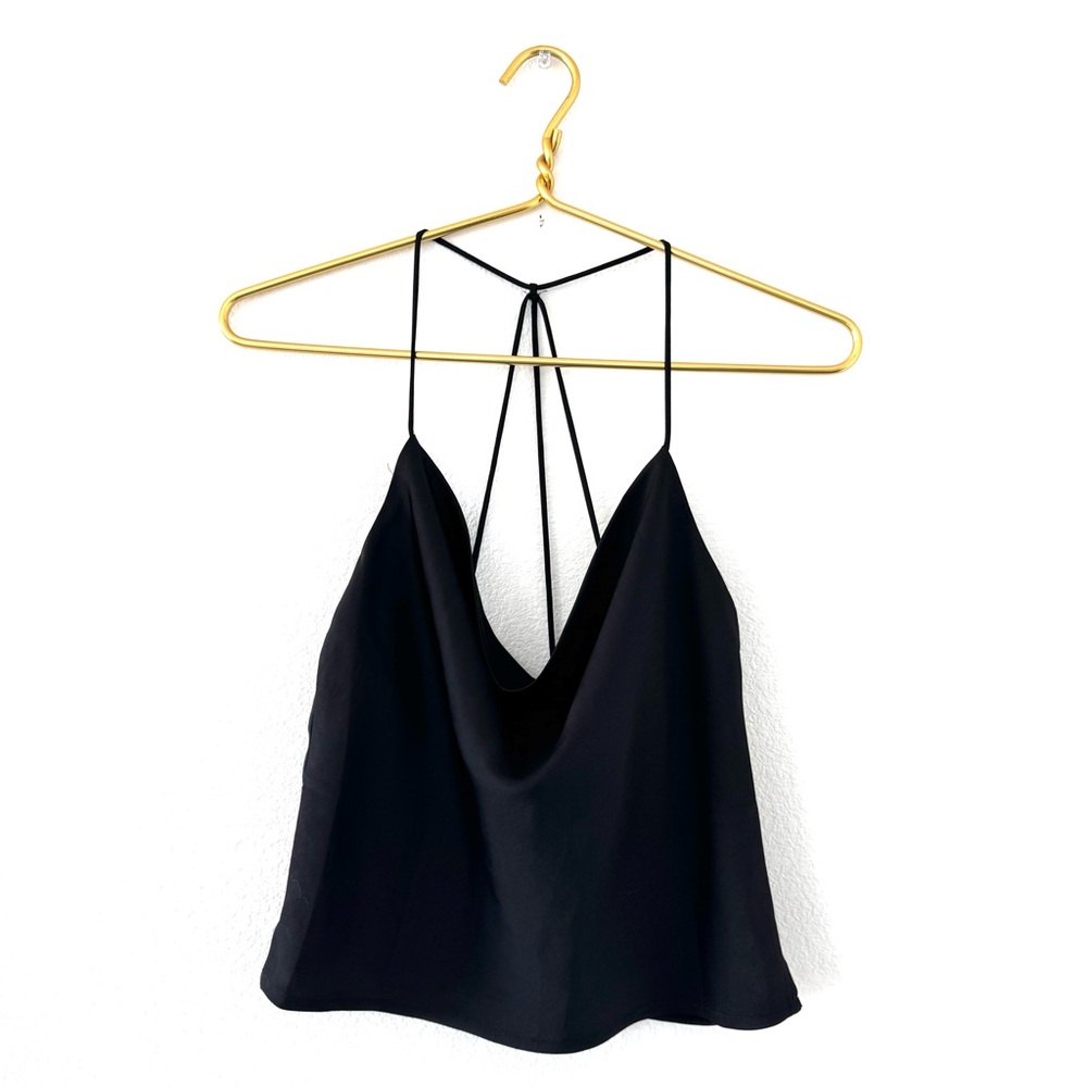 Lulus Cowl Neck Cropped Cami Top in Black